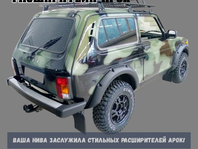 Расширители колесных арок Lada Niva 3-дверная под стандартные арки ТКН21С
